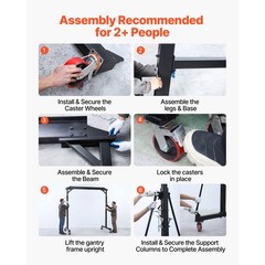 Uimoso Adjustable Gantry Crane 2200lbs Portable Hoist Frame, Height 95.7″-142.9″