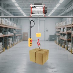 881LBS Electric Hoist Winch Tool Sets With Wired Control & Long Steel Wire Rope