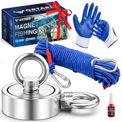 Grtard 700 LBS Magnet Fishing Kit, Double Sided Neodymium 60mm-700lbs, Blue