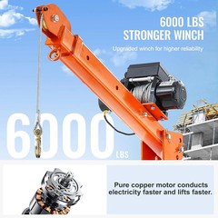 2200 Lbs Electric Pickup Truck Crane with 6000 Lbs Winch for Heavy Lifting