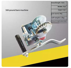 Manual Winch with Bidirectional Self-Locking Hand Crank for Household Towing