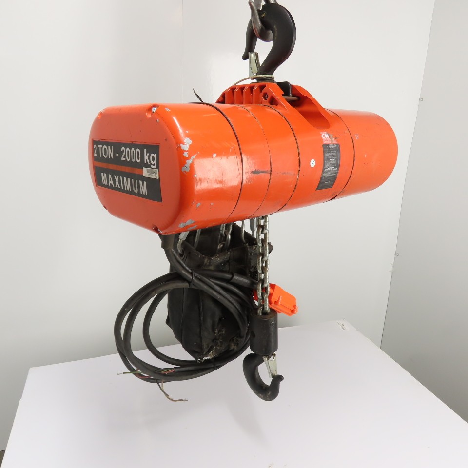 CM Lodestar Model RRS 2Ton 4000LB Electric Chain Hoist 10’Lift 16FPM 3Ph 230/460