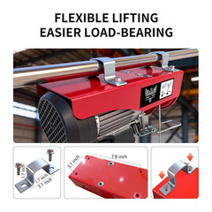 Electric Hoist, 440 Lbs Material Handling Tool, 110V Electric Winch with 14Ft Wi