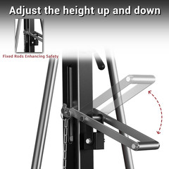 1.5 Ton Portable Gantry Crane, Adjustable Height & Width, Steel I-Beam, Black
