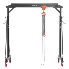 VEVOR Adjustable Gantry Crane 4400 lbs 99.6″-146.9″ with Manual Trolley Hoist