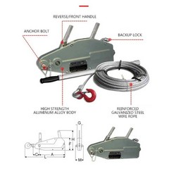 Towing Machine Wire Rope Hand Chain Hoist Electric Tensioner Puller