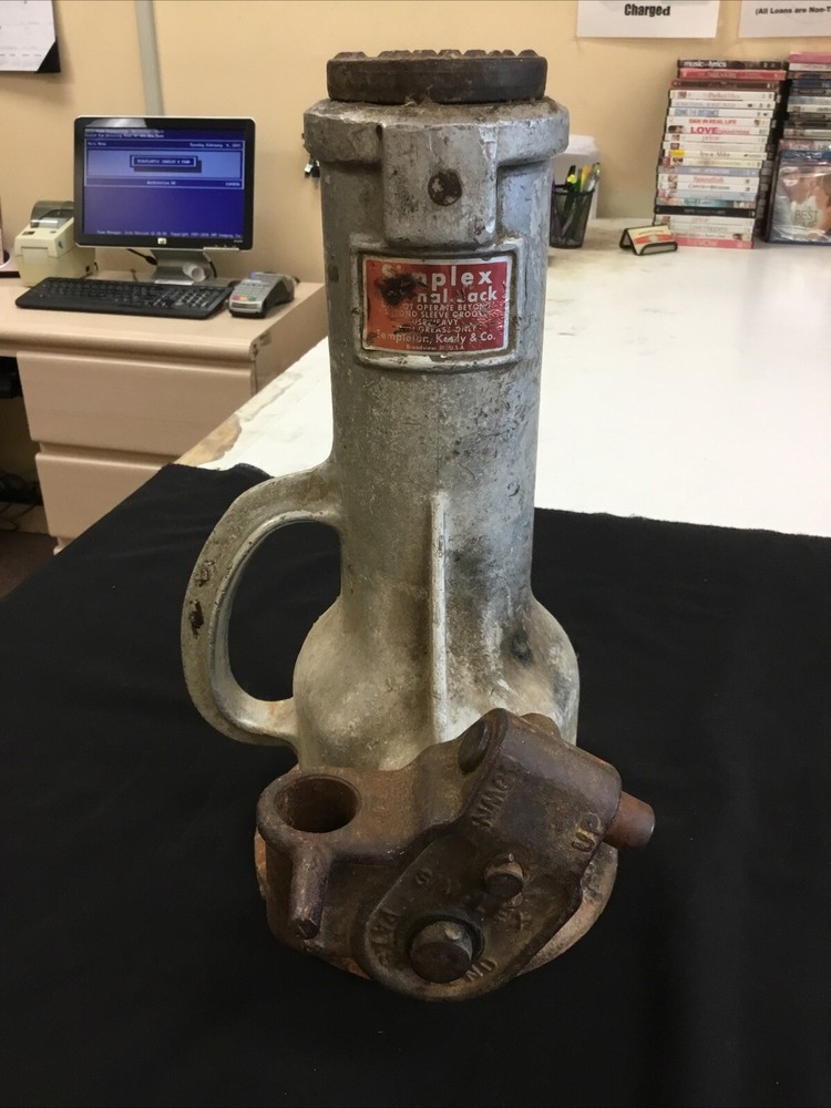 Vintage Simplex 25 Ton 9″ Lift Aluminum Ratcheting Screw Jack A2515-B