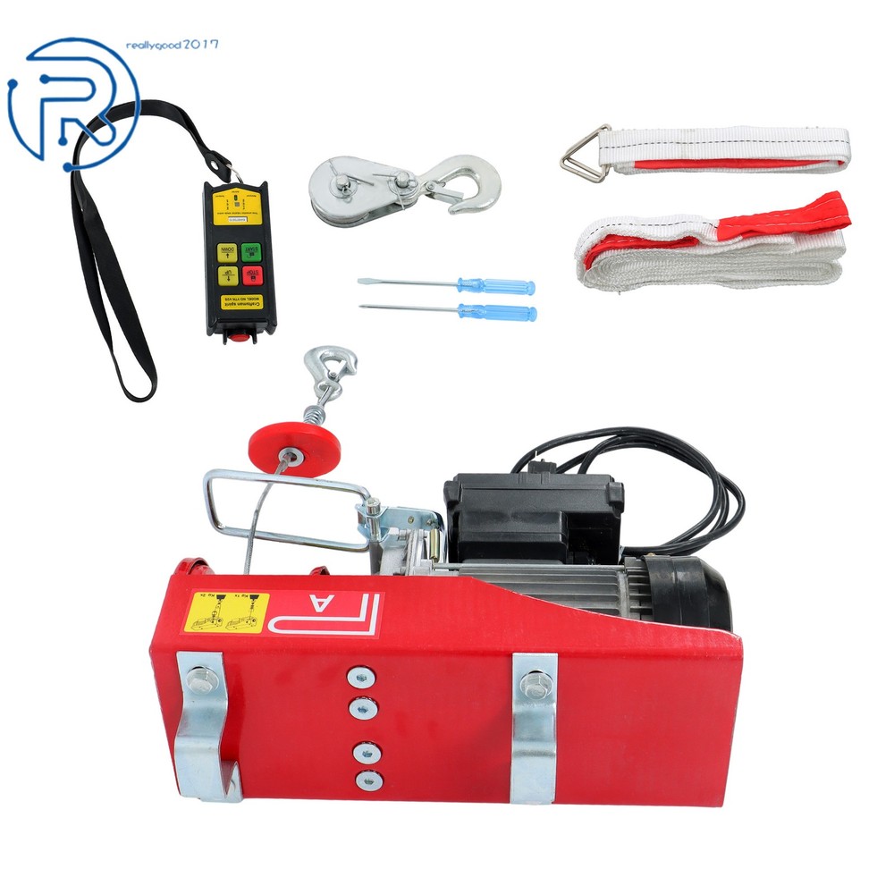 110V 880lbs Automatic Lift Electric Hoist with 328ft Wireless Remote Control