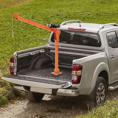1100 lbs Pickup Truck Hoist Crane w/Electric Winch Folding Truck Mounted Crane