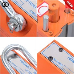 880 lbs/400 kg Permanent Magnetic Lifter Lifting Magnet 2.5 Safety Factor Orange