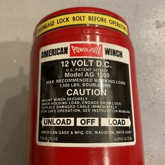 American Power Pull Winch AG 1500 12 Volt w/ hardware and manual