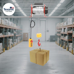 880Lbs Electric Hoist Winch, 110V 1KW Hoist Winch with 98Ft Steel Wire & Wired R