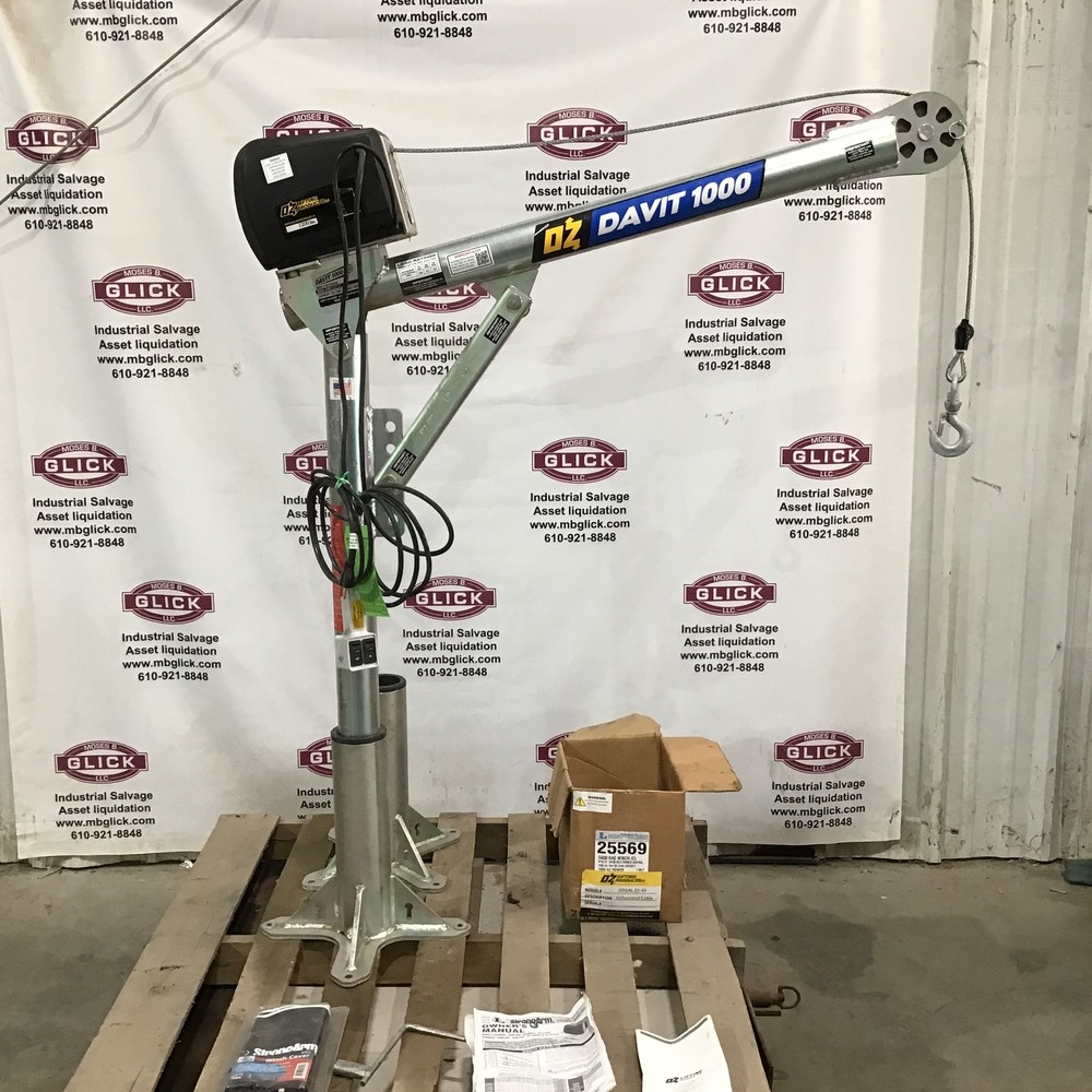 OZ 0Z1000DAV Portable Davit Crane 1/4″ Cable 1000 Lb Capacity