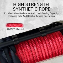 6.6HP 10000 lb Electric Winch Truck 85ft Synthetic Rope Waterproof with Remote