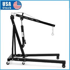 Hydraulic Engine Hoist ,2 Ton Heavy Duty Cherry Picker Shop Crane with 6 Casters