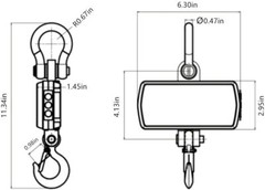 VisionTechShop Digital Crane Scale, VTS-CD Series, Heavy Duty Hanging Scale