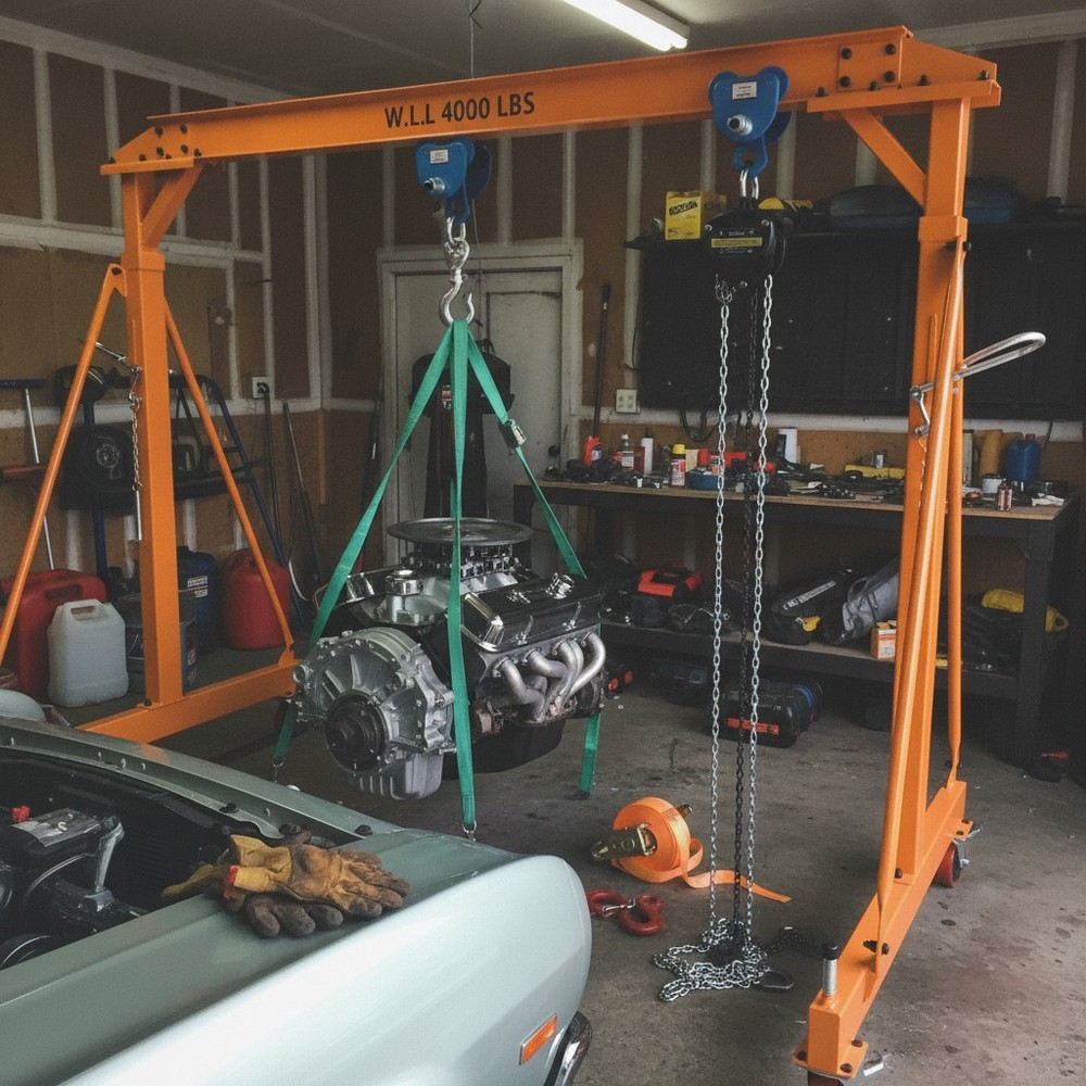 Complete Garage Crane System – Adjustable Height 7.78-11.04 FT, Includes Hoist
