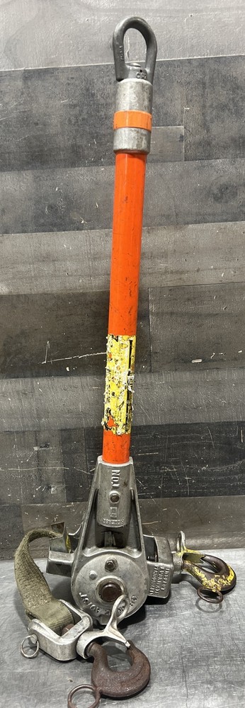 Chance Hoist 1 Ton Hot Stick Ratcheting Strap Hoist. Item ID #27. Used Surplus