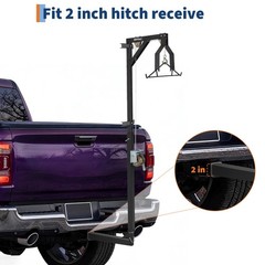 500 LBS Hitch-Mount Deer Hoist with Winch Gambrel & 360° Swivel Lifting Platfor