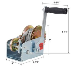 2500LB Two-Way Ratchet Hand Winch 32.8FT Blue Strap for Trailer Boat ATV