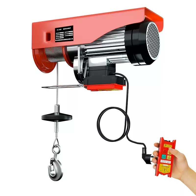 220V Household Small Crane 1/0.5 Tons Winch Hoist Winch Lift Crane