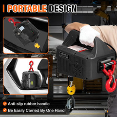 3-In-1 Electric Hoist with Remotes, 2200Lb Capacity Portable Power Winch Crane 1