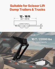 Uimoso Hydraulic Scissor Hoist Kit 8/10 Ton Fit 10-16′ Dump Trailer Bed Body