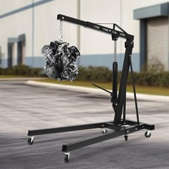 Engine Crane 4400lbs Lifting Capacity 4 Adjustable Load Arm 6 Iron Caster Wheels