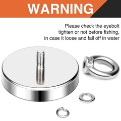 MIKEDE Fishing Magnets, 270Lbs Pulling Force 1.89″(48mm)-270lbs, Silver