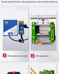 Winch Electric Hoist 220v Wireless Remote Control Household Crane Small Crane