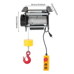 880Lbs Electric Winch Hoist w/Emergency Stop, 100ft Cable for Garage/Lifting US
