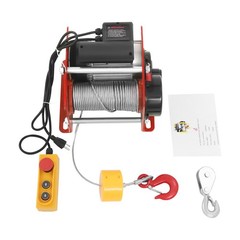 881LBS Electric Hoist Winch Tool Sets With Wired Control & Long Steel Wire Rope