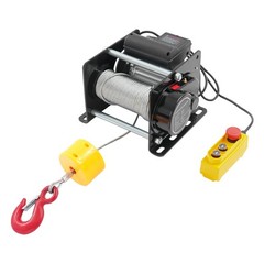 880Lbs Electric Winch Hoist w/Emergency Stop, 100ft Cable for Garage/Lifting US