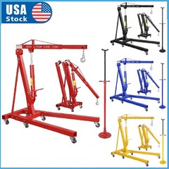 2 Ton Folding Engine Hoist Hydraulic Shop Crane & 3/4 T Underhoist Support Stand