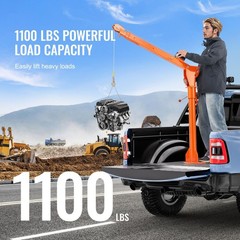 Truck Crane 1100lb Folding 360° Swivel Adjustable Boom