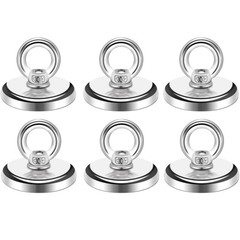 MIKEDE Strong Neodymium Fishing Diam 1.26″-100lbs Single Hole 6P, Silver