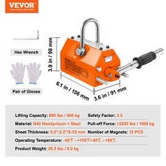 VEVOR Permanent Magnetic Lifter Lifting Magnet 880 lbs/400 kg Neodymium Hoist