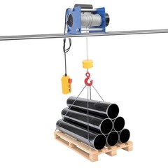 Electric Hoist Winch With Wired Control 881LBS Long Steel Wire Rope Lifting Tool