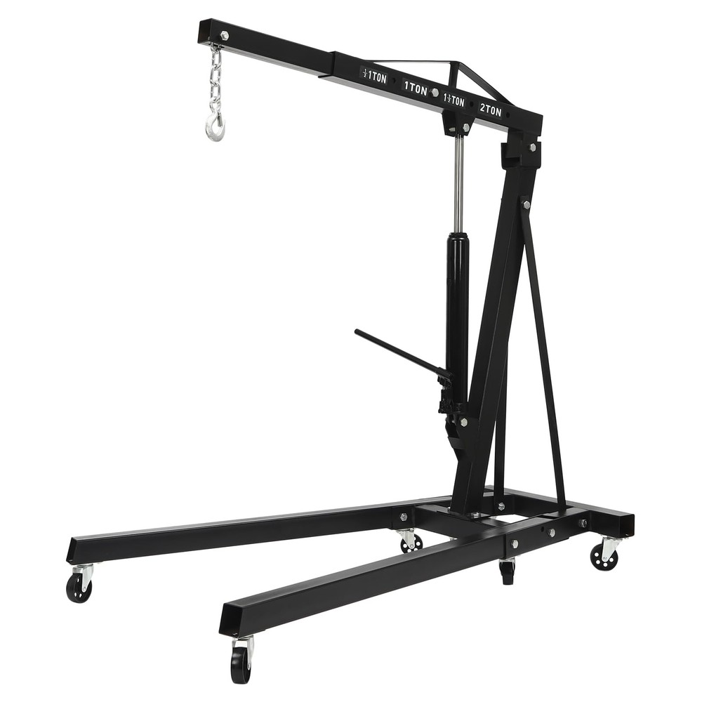 Engine Crane 4400lbs Lifting Capacity 4 Adjustable Load Arm 6 Iron Caster Wheels
