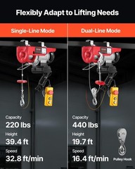 440 lbs Electric Hoist with 14ft Remote Control – Durable & Efficient Handling