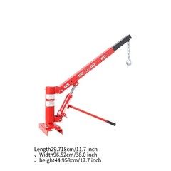 Red Pickup Truck Bed Crane Manual Hydraulic Jib Crane Hoist Lift 1000lbs for