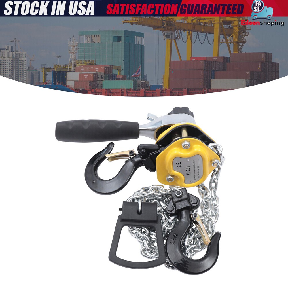 1/4 Ton Lever Block Chain Hoist Come Along Puller Ratchet Type 5FT Lift 550Lbs