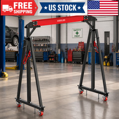 Gantry Crane 1 Ton 2200 LBS, Adjustable Steel Lift Crane with Locking Wheels