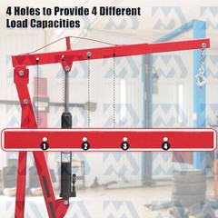 2 Ton Engine Hoist Mobile Hydraulic Engine Crane with 6 Wheels Folding Cherry