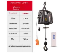Electric Hoist 220V Home Use Mini Crane Lifter Remote-Controlled Electric Hoist