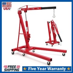 2 Ton Engine Hoist ,Heavy Duty Hydraulic Cherry Picker Shop Crane with 6 Casters