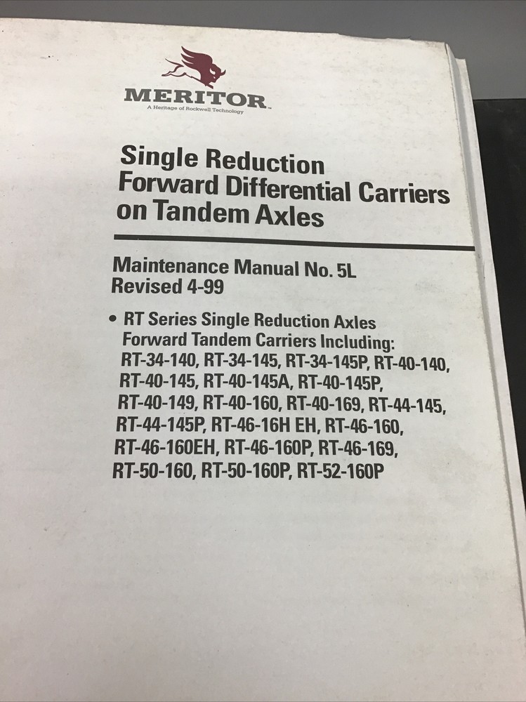 Various Meritor Maintenance Manuals See Pics For Titles (H3)