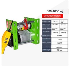 Electric Hoist Winch 220V Wireless Control Home Use Lifting Crane Small Crane