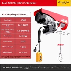 Mini Electric Hoist 220V Home Use Small Crane Lifter Winch Pulley Hoisting Crane