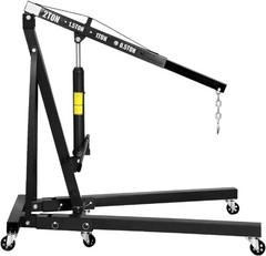 2 Ton Folding Engine Lift with 6 Wheels Heavy Duty Steel Hydraulic Shop Crane